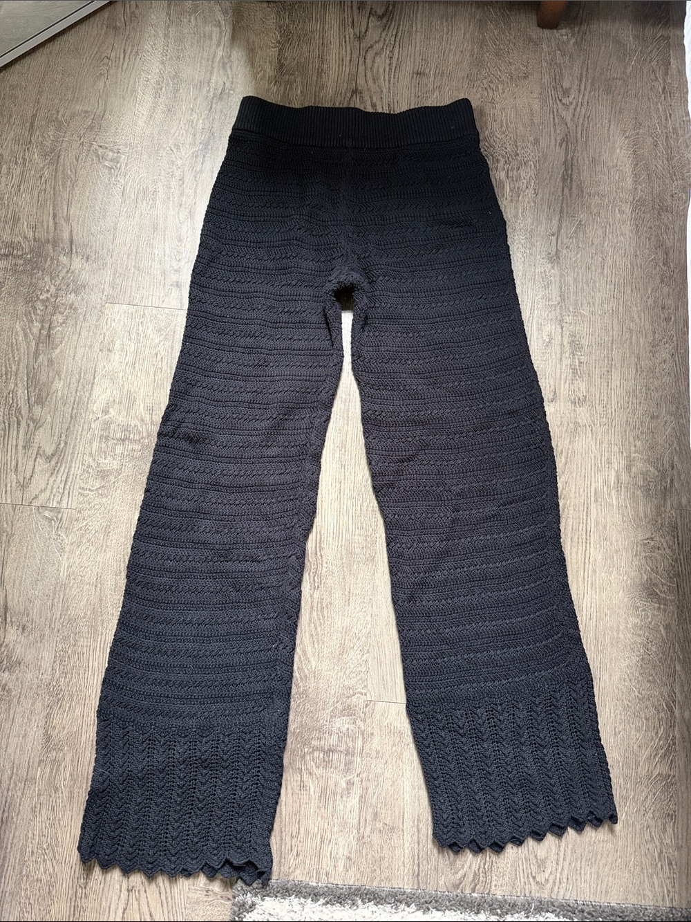 Abercrombie & Fitch Black open knit pants